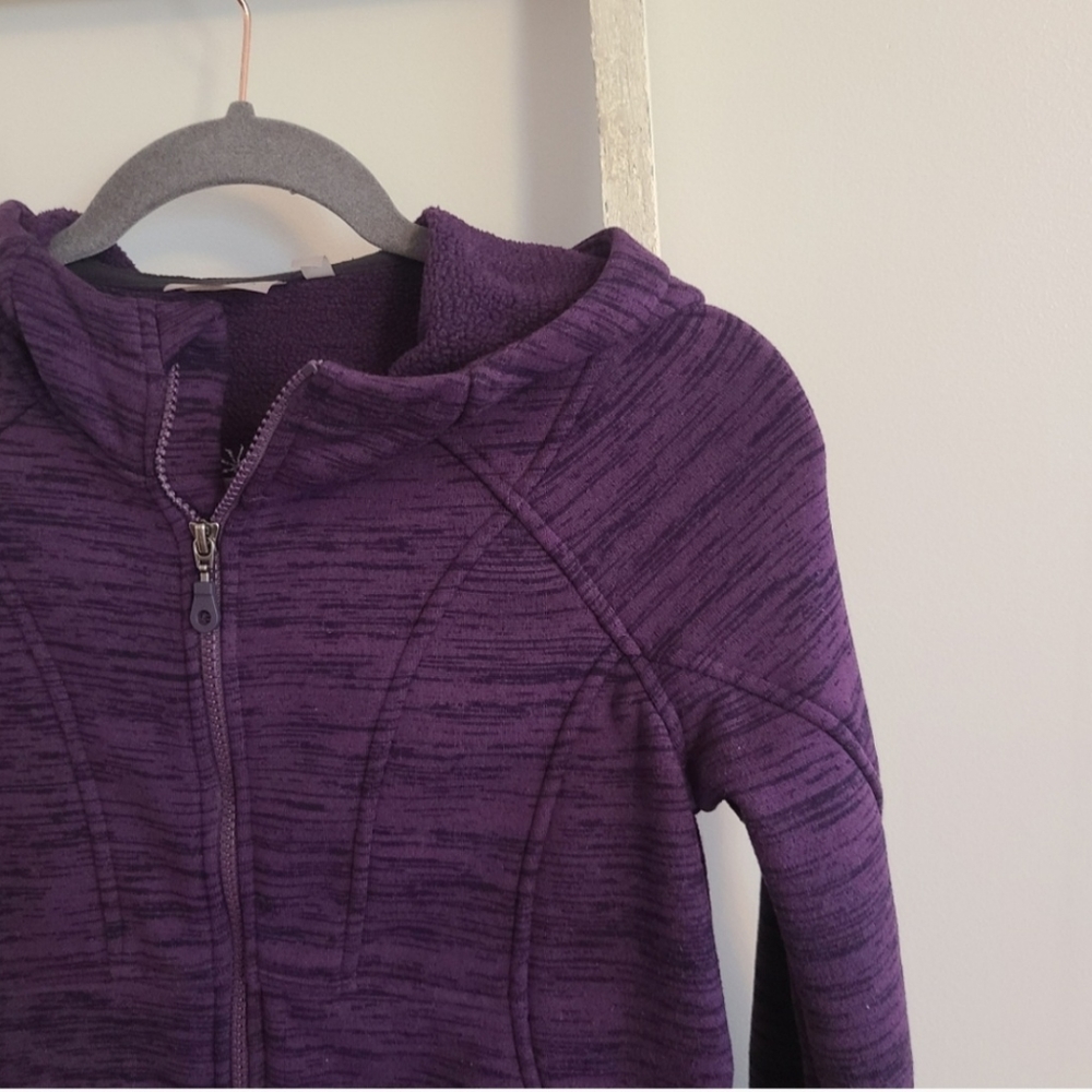Athleta sweatshirt womens small purple marled full zip fleece hooded - Picture 4 of 5